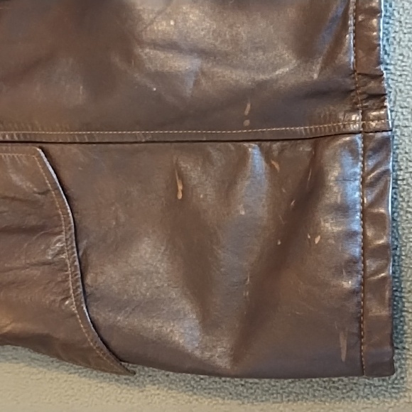 Leather Jacket Men's Size XL Winter Lined Good Vintage Condition Dark Brown - Picture 13 of 13